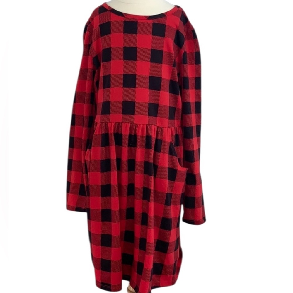 Cat & Jack Red & Black Buffalo Plaid Dress – Size Large (10/12)
